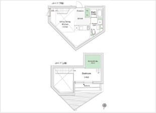 白金高輪駅 徒歩9分 5階の物件間取画像